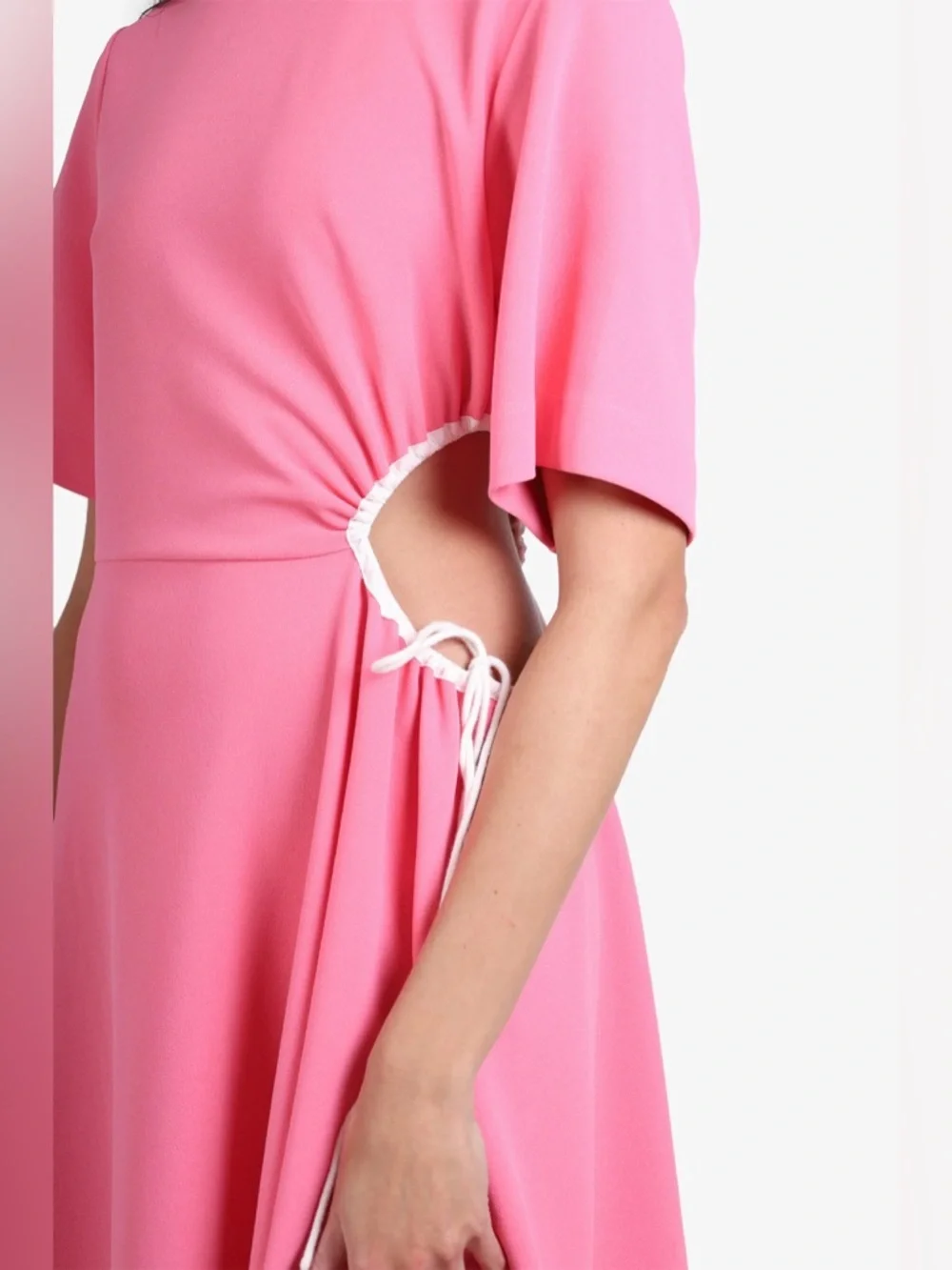 See by Chloé Cut Out Asymmetrical Pink Midi Dress - Picture 8 of 14